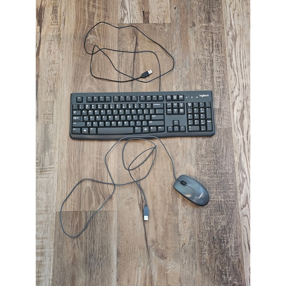 Logitech MK120 Wired Keyboard and Mouse Combo Black USB Desktop Set K120 M100